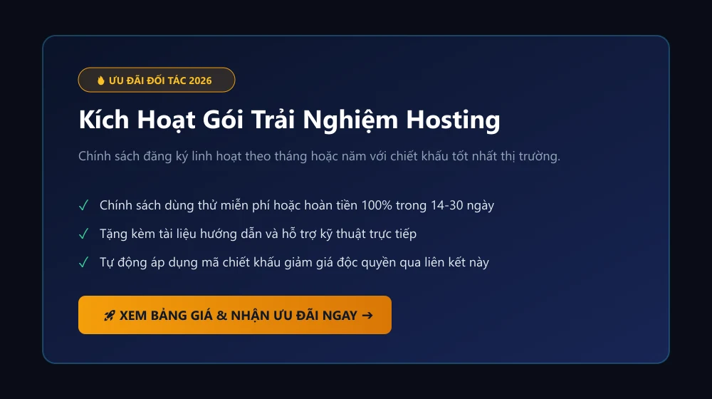 Bảng giá chi tiết và chính sách ưu đãi khuyến mãi dành cho Hosting